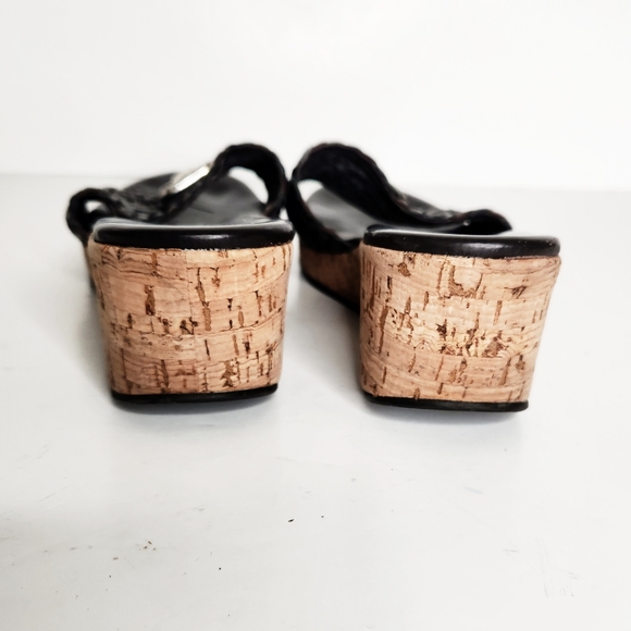 Brighton Hamlet Cork Wedge Slip On Woven Slide Sandals Size 7 - Picture 10 of 12